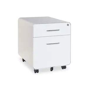 Small A4 Sliding Home Lateral Side Black Movable Office Modern Furniture Steel Mobile 2 Drawer Pedestal Filing Storage Cabinet