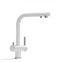 Robinet de cuisine moderne à double poignée en acier inoxydable 304, 3 voies, avec filtre purificateur d'eau potable