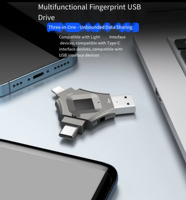 Unidad Flash USB 3.0 Tipo-C 2025, Doble Función para PC y Teléfono, con Cifrado de Disco, Desbloqueo por Huella Dactilar, 4G 128G 256G 512G PenDrive