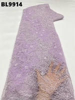 Tissu en dentelle Chantilly Supoo avec perles, tissu en dentelle à cils, tissu en dentelle française à sequins, tissu perlé pour robes de soirée en Slovénie