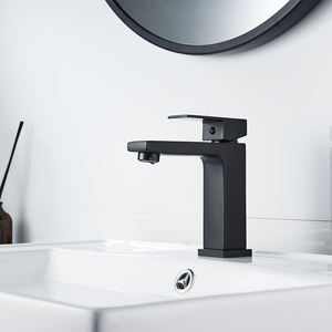 <span class=keywords><strong>Robinet</strong></span> de lavabo <span class=keywords><strong>noir</strong></span> à poignée unique pour lavage à la <span class=keywords><strong>main</strong></span> avec corps en laiton au design moderne de l'usine Momali avec <span class=keywords><strong>eau</strong></span> chaude et <span class=keywords><strong>froide</strong></span> - Product Image 1