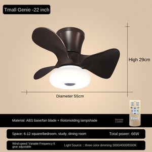 Télécommande moderne pour balcon intérieur et extérieur Éclairage noir Lumière LED Ventilateurs de plafond extérieurs - Product Image 4