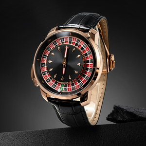 Luxury Fashion Antique Men's Casino Roulette Quartz <b>Watch</b> 316 Stainless Steel <b>Case</b> Leather Strap 45mm Dial Waterproof - Product Image 5