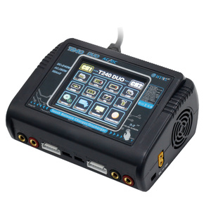Cargador de Baterías Lipo RC de Doble Canal HTRC T240 <span class=keywords><strong>DUO</strong></span> 240W 10A con Pantalla Táctil y Puerto USB para Juguetes de Radiocontrol - Product Image 1