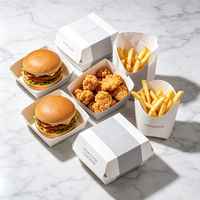 Scatole per Hamburger in Carta Kraft Biodegradabile all'Ingrosso con Logo Personalizzato per Confezionamento di Pollo Fritto e Panini