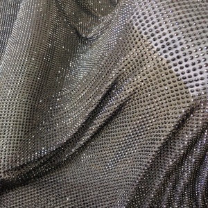 Hs0123 spandex nylon điện màu đen lưới vải với ss20 máy bay phản lực lớn màu đen đá cho bên váy - Product Image 2