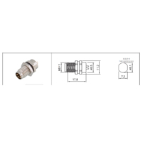 BEXKOM M8D-F 3 8 Broches en laiton plaqué or, connecteur femelle à vis, blindage EMC, IP67, anti-vibration, anti-corrosion, communication de données