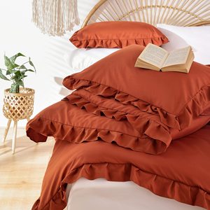 Clearance Foreign Trade Export Clay-Colored Lotus <strong>Leaf</strong> Three-Piece Quilt Cover Set Double Superfine Fiber Modern Simple <strong>Bedding</strong> - Product Image 2