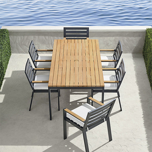 Set Tavolo e Sedie da Giardino per Esterni, Tavolo da Pranzo e Sedie con Struttura in Alluminio per Patio e Soggiorno - Product Image 5