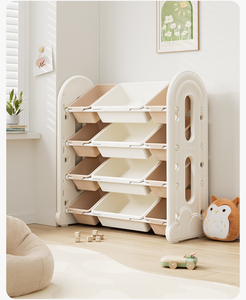 Meuble de <span class=keywords><strong>rangement</strong></span> multi-niveaux moderne pour enfants, grande capacité, bacs en plastique bicolores, étagère pour salle de jeux, <span class=keywords><strong>rangement</strong></span> facile des livres et jouets - Product Image 6