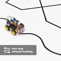 Tscinbuny cuatro vías de rastreo y evitación de obstáculos Kit de coche Automatización y proyectos electrónicos para programación Arduino