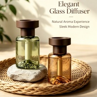 Flacon diffuseur en verre élégant, transparent, robuste et durable pour diffuseur de roseaux écologique avec logo personnalisé pour la maison