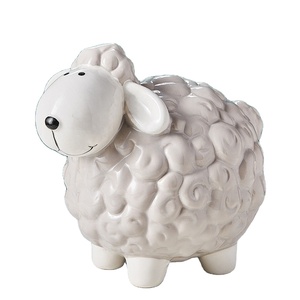 Tirelire en céramique en forme de mouton, jouet personnalisé en forme d'animal, boîte de rangement d'argent, coffre-fort, jouet <span class=keywords><strong>ATM</strong></span>, réservoir de rangement d'argent mignon - Product Image 4