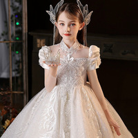 Nouvelle Robe de Demoiselle d'Honneur S2063R Style Été Blanc Broderie Perles Mignonne Tendance Princesse Défilé Féerique Magnifique et Moelleuse