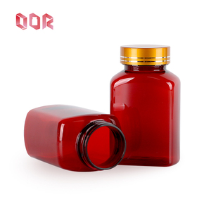 Botella de cápsulas cuadrada roja de 150 ml, personalizada, envase farmacéutico de plástico PET para productos de salud con tapa de rosca. - Product Image 3