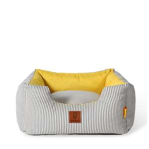 Ganzjähriges Universelles Hundebett Abnehmbar Waschbar Teddy Rechteckig Atmungsaktives Nest Matte Stoff Gestreifter Stil Haustier-Sofa-Bett - Product Image 6