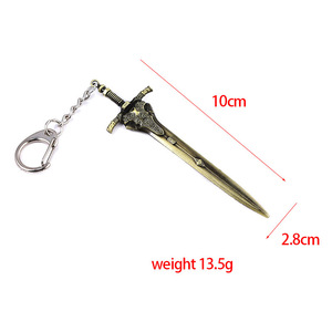 Llavero de Espada con Cabeza de Cabra de World of Warcraft <span class=keywords><strong>2022</strong></span>, Llavero de Espada Luminoso que Brilla en la Oscuridad para Hombres, Llaveros de Cosplay - Product Image 6