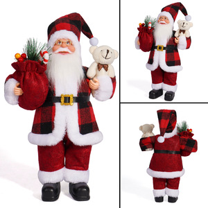 Customizable 12-Inch Santa Claus Doll <b>Standing</b> Christmas <b>Tree</b> Toy Figurine Window Decoration Cross-Border Craft Gift Supply - Product Image 1
