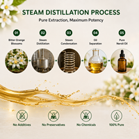 Huiles essentielles de néroli de qualité cosmétique biologique haute pureté pour la fabrication de parfums de voiture, les soins de la peau et l'huile de massage corporel hydratante