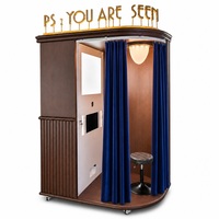 Photomaton rétro vintage en bois avec écran tactile et appareil photo reflex numérique, machine à photomaton en bois pour mariage avec imprimante