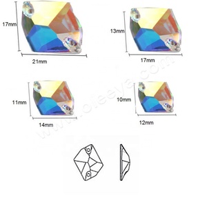 Ready to Ship Best Quality Shiny K9 Glass Sewing Gemstones <b>Crystal</b> AB Cosmic Sew on Rhinestones for GYM Dress - Product Image 5