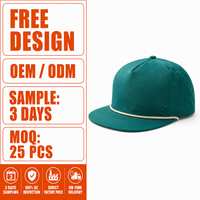 Casquette Snapback personnalisée avec logo vintage, visière plate, 5 panneaux, en toile et coton, non structurée, sportive, décontractée, hip-hop, tendance