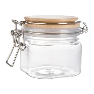 200ml PET Kilner Jars with Metal Clip Lid Unbreakable Leakproof Food Storage Clear Plastic Flip Top PET Jar