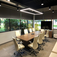 Lustre led rectangulaire en aluminium au design moderne simpliste, luminaire décoratif d'intérieur, idéal pour un bureau