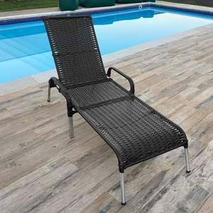 Kit MRDDECORA 2 chaises longues en <span class=keywords><strong>bambou</strong></span> inclinables Madrid (Noir) - Product Image 3