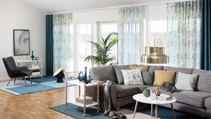 Promozione Su Misura di Colore di Modo damasco teal Blu Foglia di Salice Modello Europeo Tessuto di Lino Puro soggiorno chiesa <span class=keywords><strong>tende</strong></span> - Product Image 3