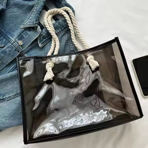 Venta al por mayor de bolsas de PVC de color transparente bolsas de la compra con logotipo personalizado bolsas con asa de cuerda de algodón bolsa de regalo - Product Image 2