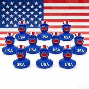 Explosions 250 Anniversary Independence Day Children's Plastic <b>Bath</b> Toy Squeeze-sounding Patriotic Duck Role-playing Water Play - Product Image 1
