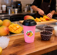 Couvercles de tasses en PP de qualité alimentaire, étanches, jetables, écologiques, avec trou de boisson, compatibles avec les gobelets en plastique de 8oz, 10oz, 12oz pour café et bubble tea