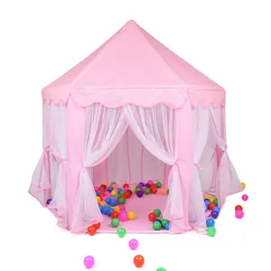 Prinses Kasteel Playhouse Tent Voor Meisjes Met Ster Verlichting Indoor Outdoor Grote Kinderen Spelen Tent Voor Fantasierijke Spelletjes