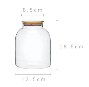 Pot de <span class=keywords><strong>terrarium</strong></span> en verre de forme ronde fait main avec couvercle en bambou pour le stockage du thé - Product Image 2