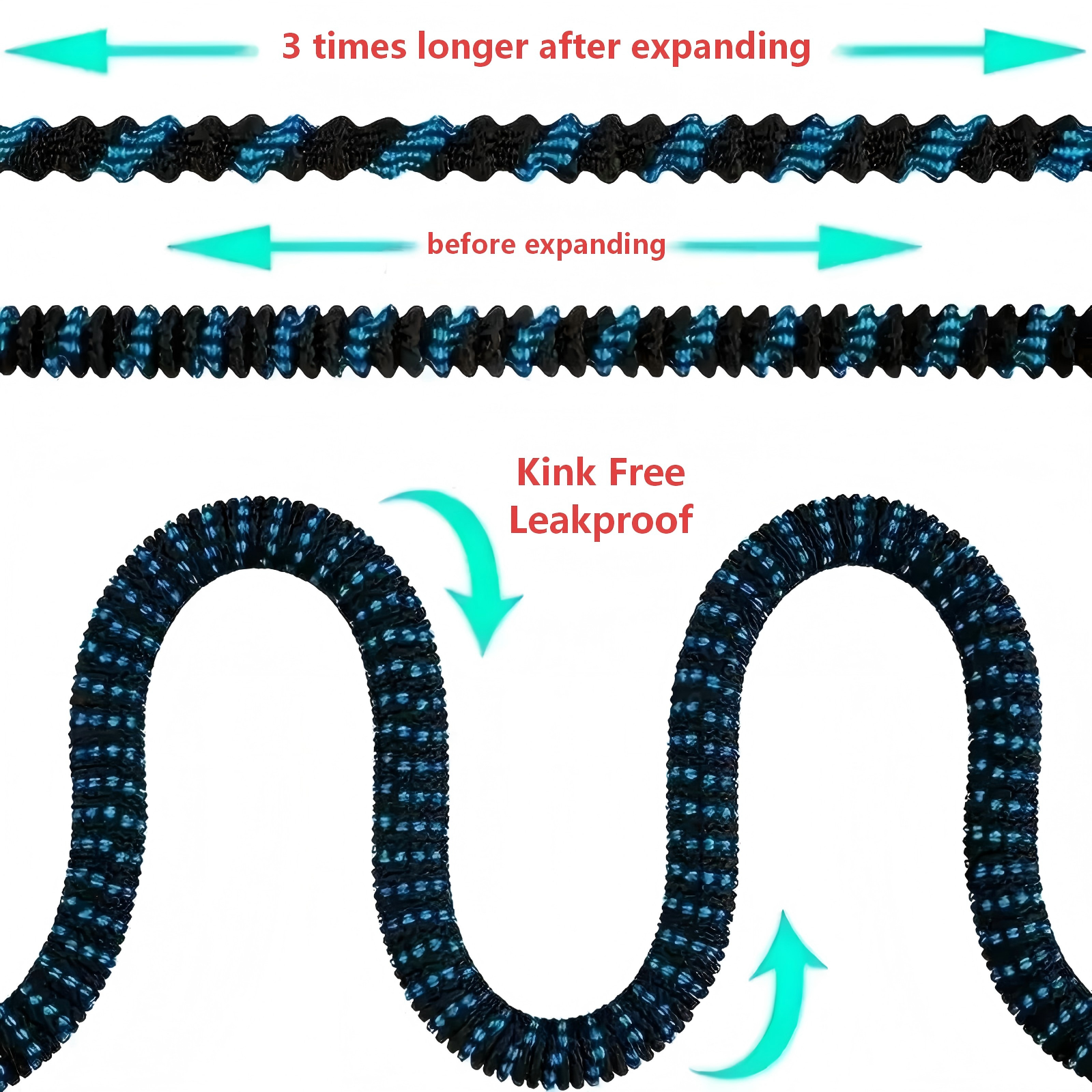 Leak Free Expandable Garden Hose Safe Non-Toxic Latex Flexible Water Hose 10 Spray Patterns Durable For Family DIY Car Pet