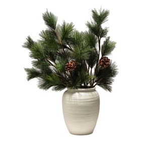 Branches de pin artificielles Meng Jie avec cônes, fleurs pour vase, décoration intérieure, arrangements au sol, plastique PVC, intérieur/extérieur - Product Image 5
