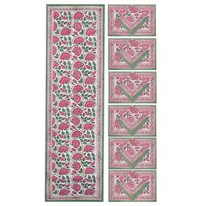 Mantel de algodón estampado Handblock, mantel con estampado floral para comedor y ropa de cama disponible a precio mayorista - Product Image 2