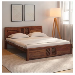 Elegante Cama Queen Size de Madera Sheesham con Estructura Resistente, Acabado Premium, Diseño Estilizado, Perfecta para Dormitorios Modernos, Cómoda - Product Image 1
