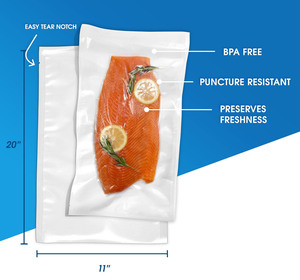 Sellador al vacío en relieve comercial de tamaño personalizado, bolsas para congelador, envasado de alimentos para verduras, carne, almacenamiento de alimentos - Product Image 2