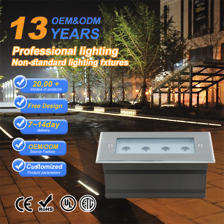 Outdoor Inground LED Light Light IP68 Waterproof Remote Control Aluminum Construction for Swimming Pool Garden Landscape