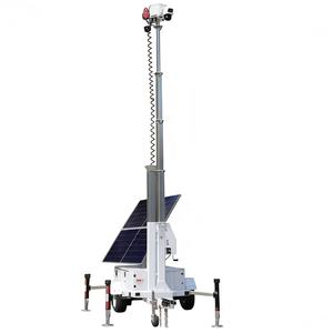 Remorque <span class=keywords><strong>de</strong></span> vidéosurveillance mobile couleur personnalisée avec attelage US, mât <span class=keywords><strong>de</strong></span> 6 m et deux panneaux solaires <span class=keywords><strong>de</strong></span> 450 W pour <span class=keywords><strong>la</strong></span> sécurité des zones <span class=keywords><strong>de</strong></span> stationnement - Product Image 2