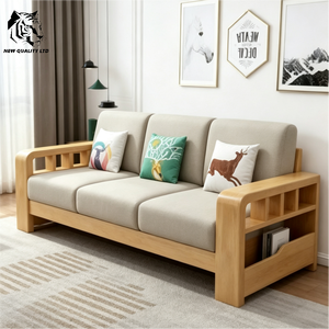 chinese factory low price customization large stock ready to ship <b>folding</b> <b>sofa</b> new design living room furniture wood fabric <b>sofa</b> - Product Image 2