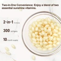 2 en 1 Vitamines D & K Supplément Vitamine D3 + K2 Gélules Capsules Plus Huile de Coco Vierge pour Favorise la Santé des Os et du Cœur