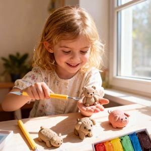 <span class=keywords><strong>Kit</strong></span> d'outils de poterie en plastique Keep Smiling, 5 pièces, pour la sculpture sur bois, la céramique et l'argile polymère, pour enfants - Product Image 6