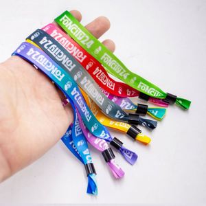 Bracelet en tissu jacquard personnalisé en polyester pour événements, festivals et mariages, avec fermeture coulissante – Promotion économique - Product Image 3