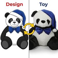 Adorable Peluche de Panda con Gorro para Dormir y Lazo, Súper Suave, Animal de Peluche Sentado, Compañero para la Hora de Dormir, Muñeco de Peluche para Niños