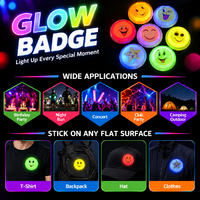 Badge lumineux personnalisé avec logo, rond, en forme de cœur ou d'étoile, 6 couleurs, idéal pour les événements, concerts, soirées, festivals