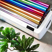Films de transfert thermique textiles PET lavables, rouleaux de feuille d'estampage à chaud dorée pour T-shirts, écologiques, 640mm*120m, 12 microns