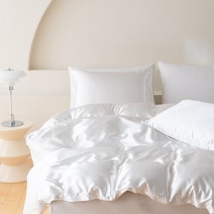 Ensemble trois pièces en soie simulée couleur unie, style moderne et minimaliste, personnalisable, prêt à expédier, pour Wish et AliExpress (vente transfrontalière) - Product Image 1